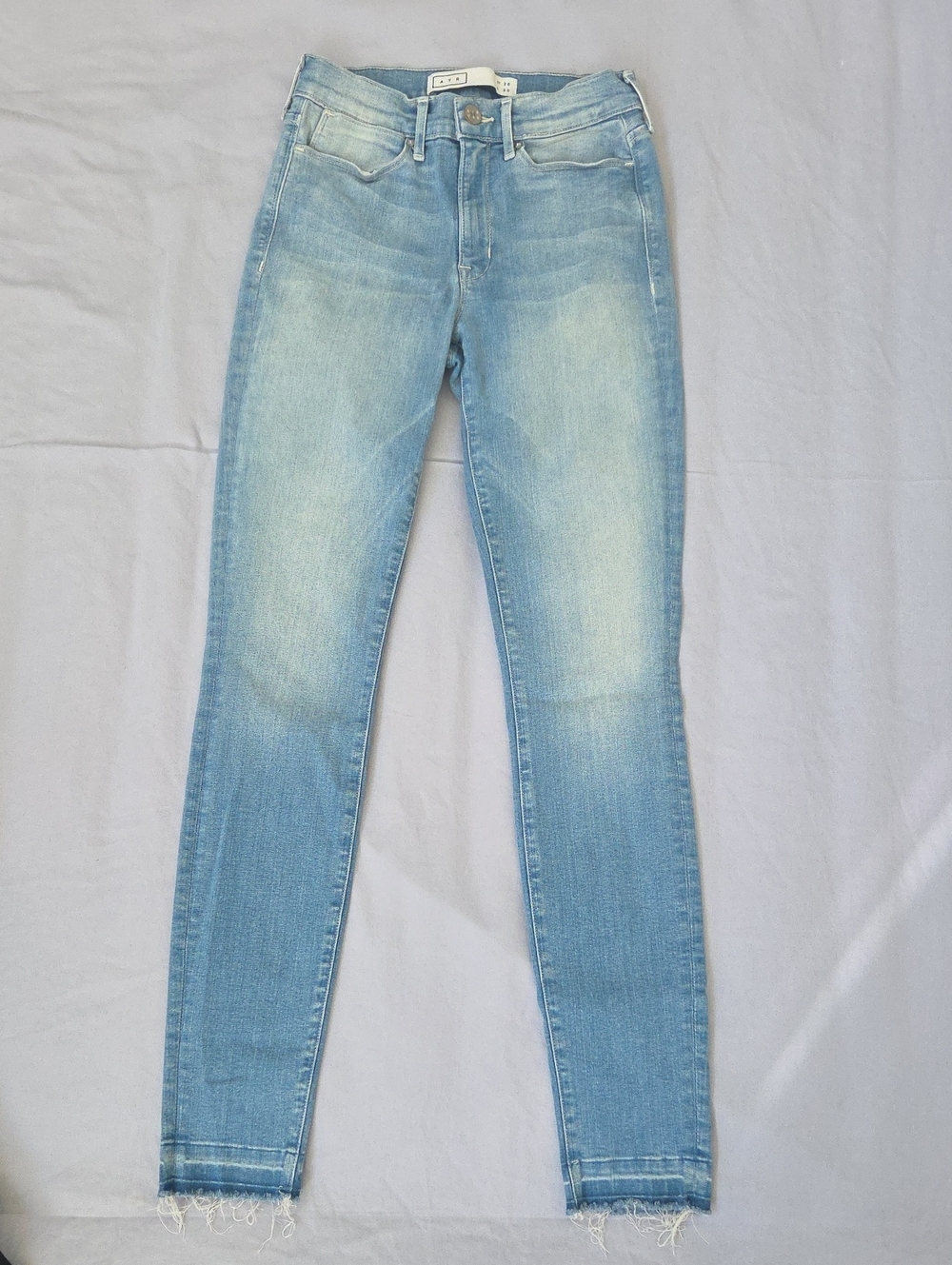 Ayr Skinny Jeans Light Wash Raw Hem Stretch Denim Womens Sz - W 26 L 30